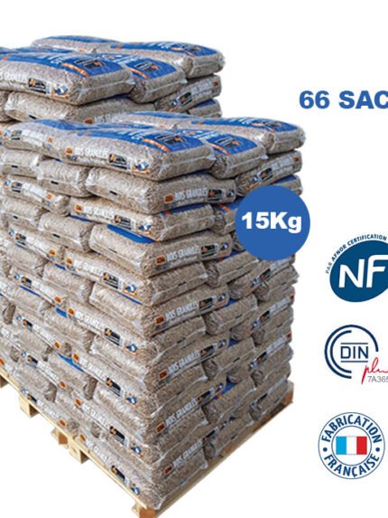 Granulés de Bois Français Woodstock® Premium – Palette 990kg (66 sacs)